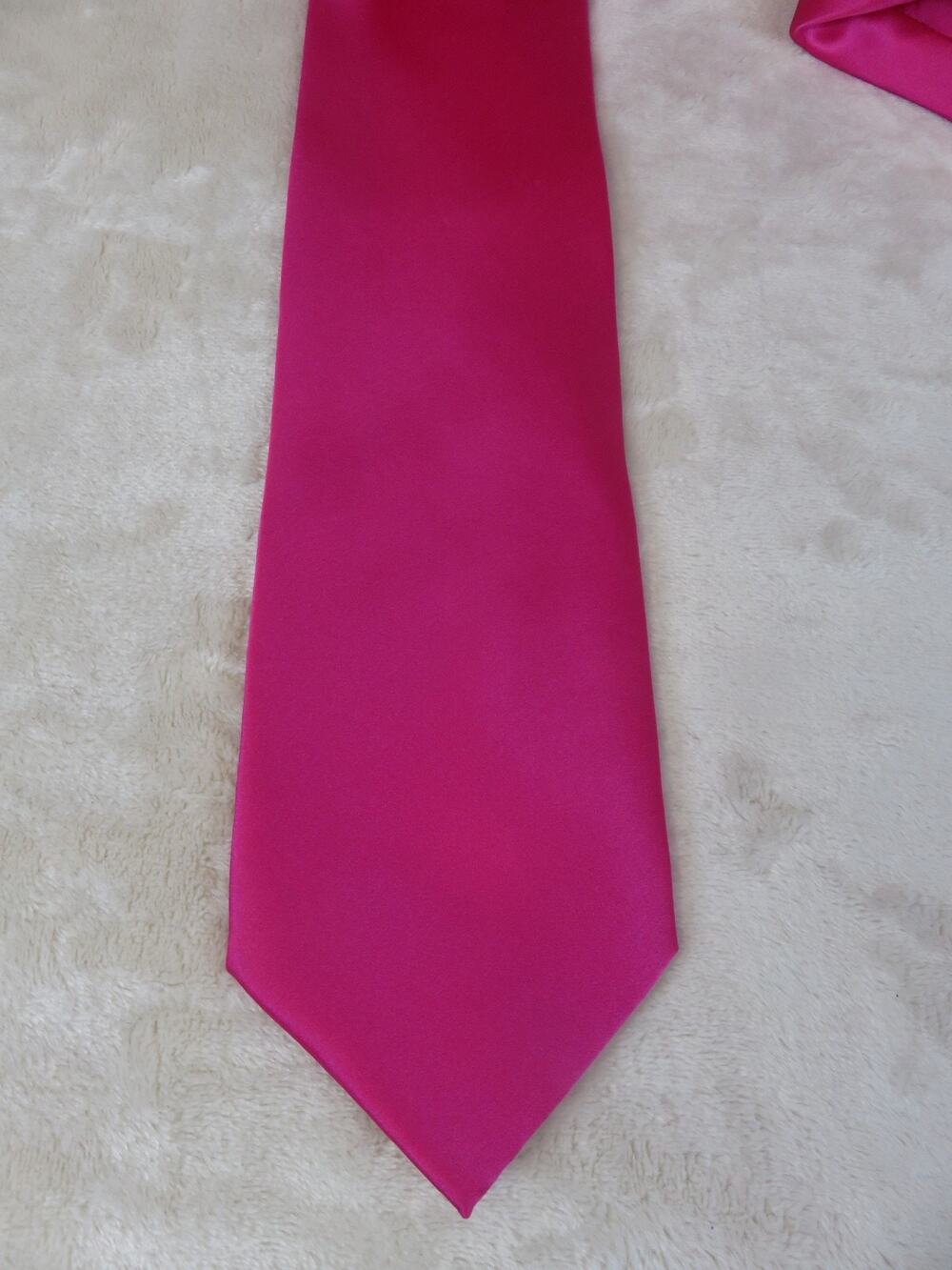Puritan Stain Resistant Tie Solid 100% Silk Designer Pink 4"x56.5"